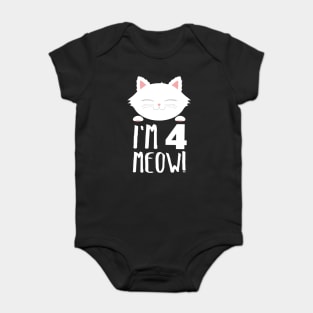 I am 4 meowl cat t-shirts Baby Bodysuit
